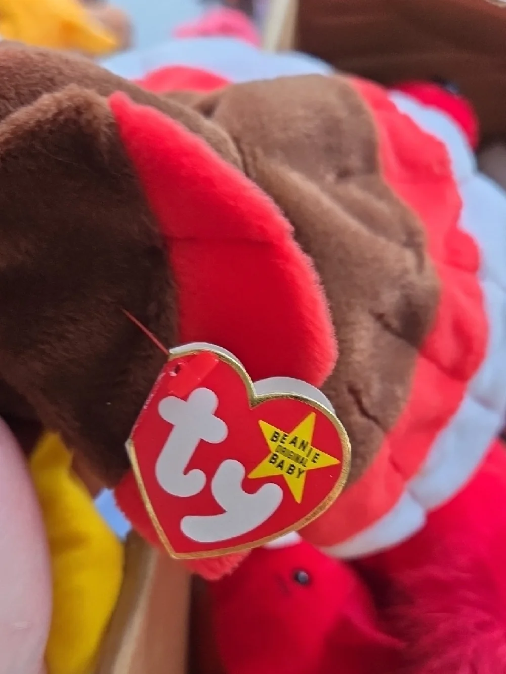 Ty Plush Turkey Bird Toy - Red, Brown & Yellow